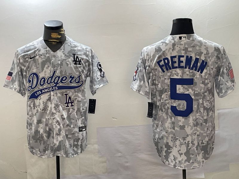 Men Los Angeles Dodgers #5 Freeman Camo Joint Name 2024 Nike MLB Jersey style 5->los angeles dodgers->MLB Jersey